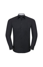 CAMISA STRETCH ULTIMATE CONTRASTE MANGA LARGA REF R966M RUSSELL